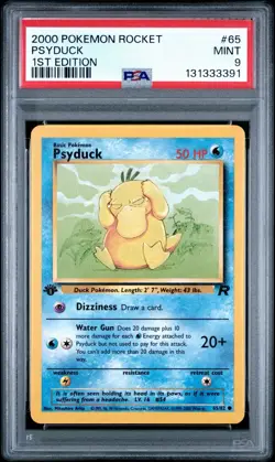 2000 Pokemon 1st Edition Rocket Psyduck | PSA 9 - Image 1