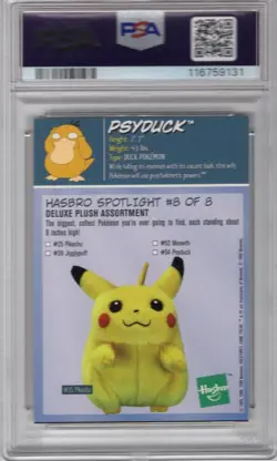PSYDUCK 1999 POKEMON HASBRO TOY WISHES MAGAZINE HAND CUT #8 PSA 8 NM-MT *POP 4** - Image 2