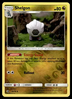 Pokemon TCG Shelgon Sun & Moon - Dragon Majesty #43 Rev Holo - Image 1