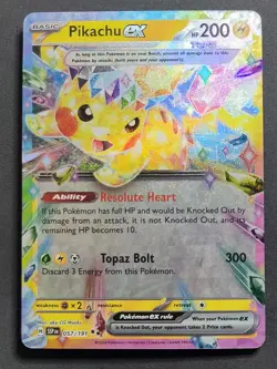 Pikachu ex #057 Double Rare Surging Sparks Pokemon TCG - Image 1