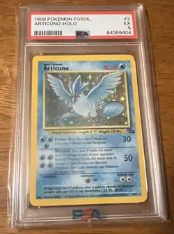PSA 5- Articuno 2/62 Fossil Unlimited - Holo Rare - WOTC - Pokemon Vintage 1999 - Image 1