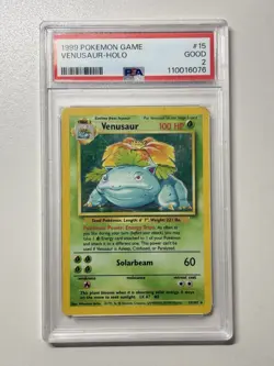1999 Pokemon Base Set Venusaur Holo Rare PSA 2 #15 Low Pop Vintage - Image 1