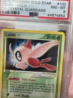 2006 POKEMON EX CRYSTAL GUARDIANS GOLD STAR #100 CELEBI-HOLO PSA 8 - Image 3