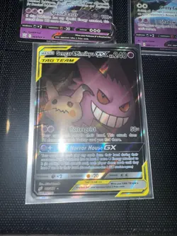 Pokemon 2019 S&M Team Up Gengar & Mimikyu GX 165/181 Alt Art Tag Team Ultra Rare - Image 1