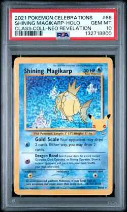 2021 POKEMON CELEBRATIONS CLASSIC COLLECTION #66 SHINING MAGIKARP-HOLO PSA 10 - Image 1