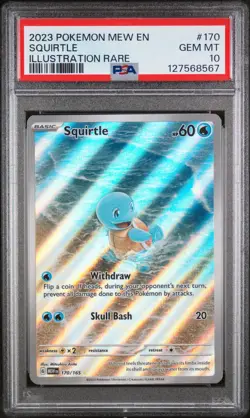 2023 POKEMON MEW EN-151 ILLUSTRATION RARE #170 SQUIRTLE PSA 10 - Image 1