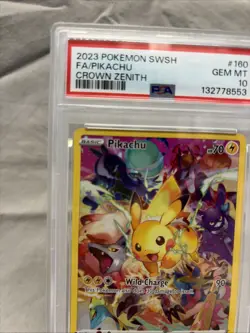 Pokemon Pikachu 160/159 Full Art Secret Rare Crown Zenith 2023 PSA 10 - Image 2