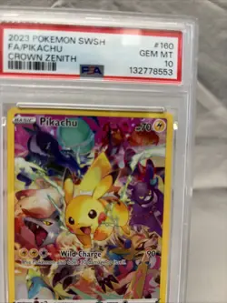 Pokemon Pikachu 160/159 Full Art Secret Rare Crown Zenith 2023 PSA 10 - Image 3