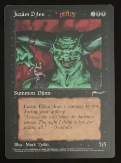 Magic The Gathering MTG JUZAM DJINN Promo 6x9 Oversize Jumbo Card! - Image 1