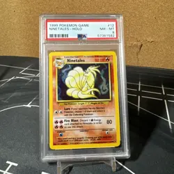 Pokemon TCG Ninetales Base Set Holo Unlimited Rare Card 12/102 PSA 8 Black Flame - Image 1