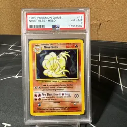 Pokemon TCG Ninetales Base Set Holo Unlimited Rare Card 12/102 PSA 8 Black Flame - Image 2