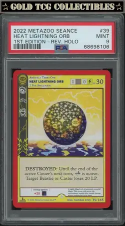 PSA 9 ⭐ MetaZoo Heat Lightning Orb 39 Seance Reverse Holo 1st Edition Card - Image 1