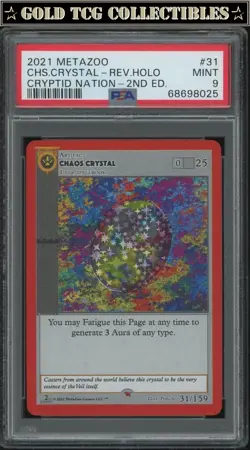 PSA 9 ⭐MetaZoo Chaos Crystal Cryptid Nation Reverse Holo Promo 2nd Edition Card - Image 1