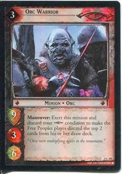 Lord Of The Rings CCG Foil Card RotEL 3.C101 Orc Warrior - Image 1