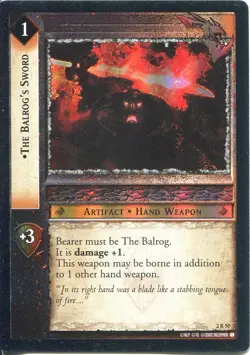 Lord Of The Rings CCG Foil Card MoM 2.R50 The Balrog's Sword - Image 1