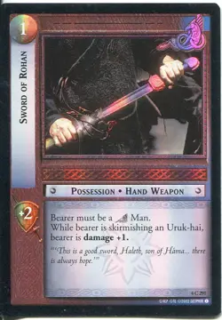 Lord Of The Rings CCG Foil Card TTT 4.C291 Sword Of Rohan - Image 1