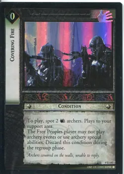 Lord Of The Rings CCG Foil Card TTT 4.U147 Covering Fire - Image 1