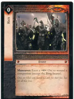 Lord Of The Rings CCG FotR Card 1.R250 Hate - Image 1