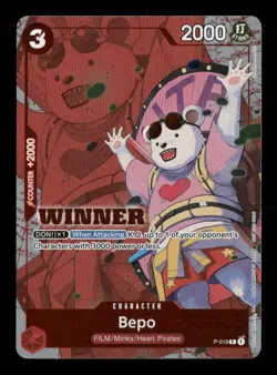 Bepo Winner Pack Vol. 7 PR One Piece Promotion Cards P-019 NM - Image 1