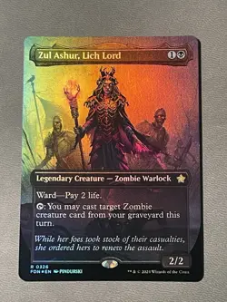 1x Zul Ashur, Lich Lord ~~ Borderless - Foil NM-Mint, English Foundations MTG Ma - Image 1