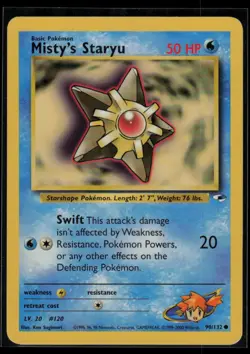 Misty's Staryu 090/132 Gym Heroes Vintage WOTC Pokemon TCG LP - Image 1