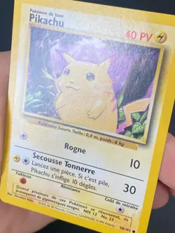 CARTE POKEMON PIKACHU 58/102 FR COMMUNE SET DE BASE - EXC - Image 2