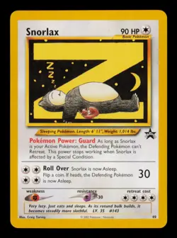 Pokemon Card Snorlax 49 Eevee Promo WOTC Wizards Black Star Rare LP 2002 #2 - Image 1