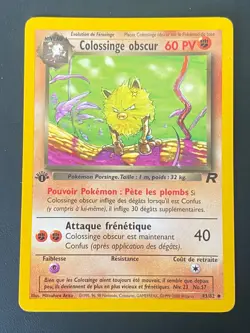 CARTE POKEMON COLOSSINGE OBSCUR 43/82 EDITION 1 FR UNCO WIZARDS TEAM ROCKET -EXC - Image 1