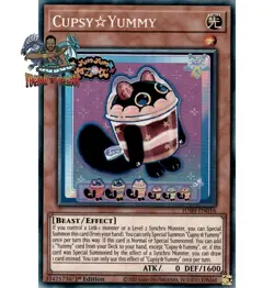 Yugioh! 1x Cupsy☆Yummy JUSH-EN016 Collector's Rare 1st Ed NM - Image 1