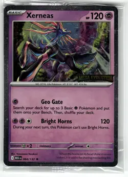 Xerneas (Mega Evolution Stamped) 064/132 NM Pokemon Card TCG SEALED - Image 1