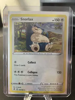 Pokemon TCG Snorlax Rebel Clash 141/192 Promo Cosmos Holo Rare Card NM-M - Image 1