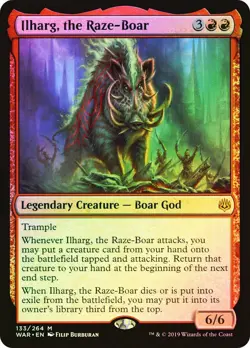 MTG NM-Mint, English Foil Ilharg, the Raze-Boar - Foil War Of The Spark - Image 1