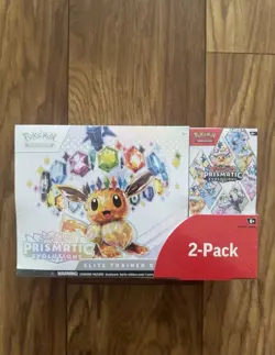 Pokemon TCG Prismatic Evolutions ETB with Booster bundles Costco 2-Pack Sealed - Image 1
