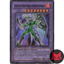 Yugioh Elemental HERO Shining Phoenix Enforcer DP05-EN013 Super Rare 1st Ed MP - Image 1