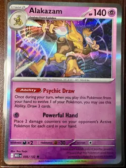 Alakazam 056/132 ME01 Mega Evolution Holo Rare Pokemon Trading Card Game 2025 NM - Image 1