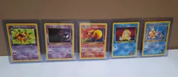 Lot Of 5 Vintage Pokemon Cards - 4 Are 1st Ed.! Gastly,Flareon,Magikarp & More! - Image 1