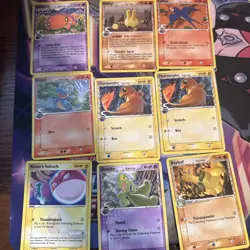 Delta Species/ Holon Card Lot of 9 Pokemon TCG Cards Vintage Charmander Owl - Image 1