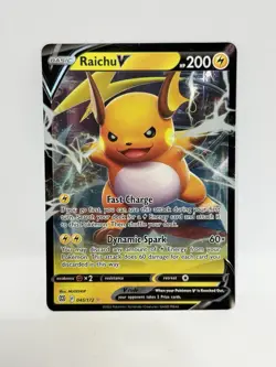 Pokemon TCG Raichu v 045/172 Brilliant Stars Full Art Ultra Rare Holo Card - Image 1