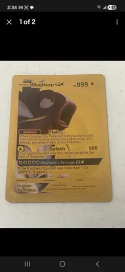 Magikarp GX 127/255 HP999 GOLD Foil Fan Art Display Card - LP - Image 2