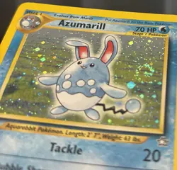 Azumarill - 2/111 - Pokemon Neo Genesis Unlimited Holo Rare Card WOTC DMG Swirl - Image 3
