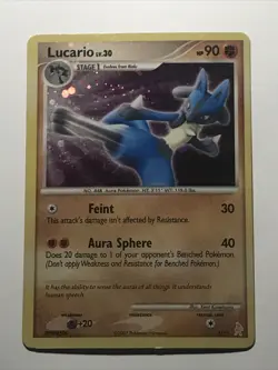 Pokemon Card - Lucario Holo - 3/11 - LP - Trainer Kit - Image 1