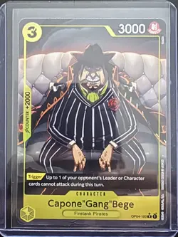 Capone Gang Bege OP04-100 PRB01 Alt Art Parallel One Piece TCG Card Game CCG NM - Image 1