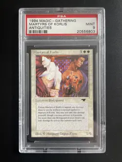 MTG Martyr of Korlis PSA 9 Graded Antiquities 1994 NM - Image 1