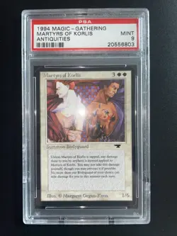 MTG Martyr of Korlis PSA 9 Graded Antiquities 1994 NM - Image 2