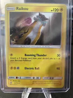 Raikou 32/73 Cracked Ice Shattered Holo Foil Promo Shining Legends Pokemon * NM+ - Image 1