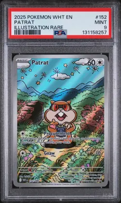 PATRAT #152 ILLUSTRATION RARE 2025 POKEMON WHT EN WHITE FLARE PSA 9 MINT LOW POP - Image 1