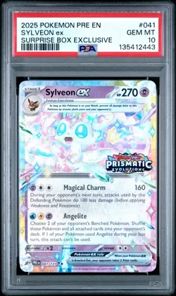 2025 POKEMON PRE EN-PRISMATIC EVOLUTIONS #041 SYLVEON EX PSA 10 - Image 1