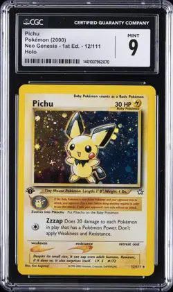 2000 POKEMON NEO GENESIS 1ST ED PICHU CGC 9 - Image 1