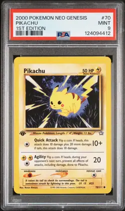 2000 POKEMON NEO GENESIS 1ST ED #70 PIKACHU PSA 9 - Image 1