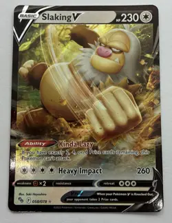 2022 Pokemon Slaking V 058/078 Pokemon GO TCG Ultra Rare Holo NM - Image 1
